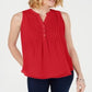 Blusa feminina sem mangas Charter Club Pintuck vermelha tamanho 2XL