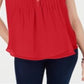 Blusa feminina sem mangas Charter Club Pintuck vermelha tamanho 2XL