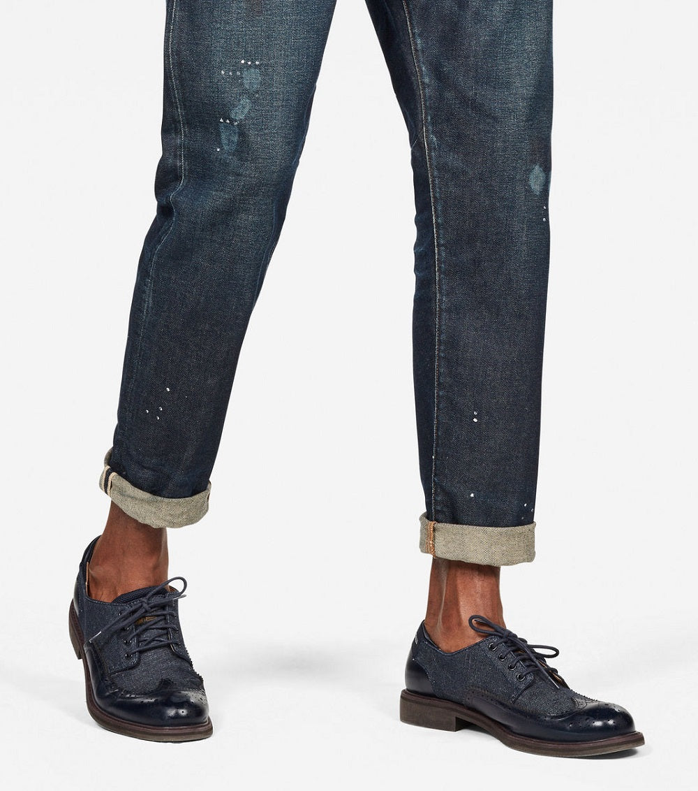 Calça jeans masculina G-star Raw Morry 3D Relaxed Tapered Fit Selvedge Azul Tamanho 28X32