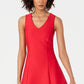 Vestido Donna Ricco Feminino Fit &amp; Flare com Bainha Recortada a Laser, Vermelho, Tamanho 14
