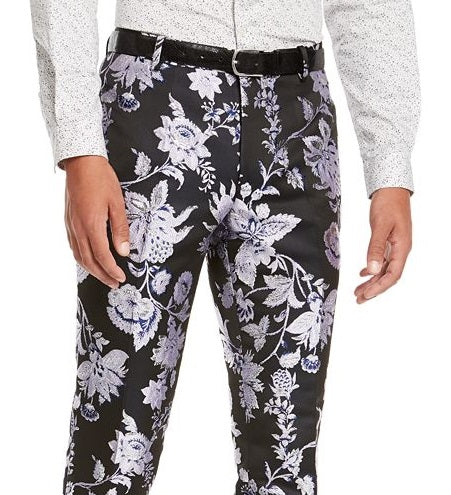 Calça masculina slim fit floral jacquard azul tamanho 29x30 da INC International Concepts