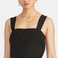 Top curto feminino Rachel Roy sem mangas com decote quadrado, preto, tamanho médio