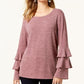 Blusa feminina com mangas em camadas Style &amp; Co, rosa, tamanho XXL