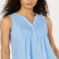 Blusa feminina sem mangas Charter Club, azul, tamanho grande