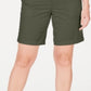 Shorts femininos com bolso duplo e punho, estilo &amp; co, verde, tamanho 16