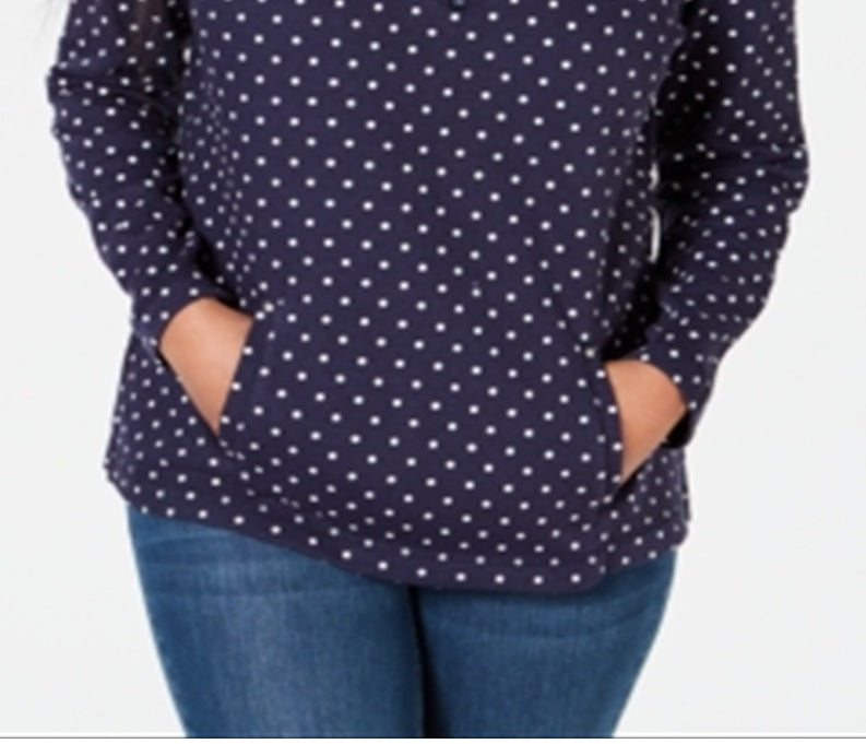 Karen Scott Camiseta Esportiva Feminina Estampada com Zíper Azul Tamanho M