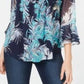 Blusa feminina estampada Charter Club Pintuck azul tamanho X-G