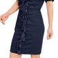 Vestido feminino com babados e zíper INC Iternational Concepts, azul, tamanho médio