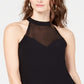 INC International Concepts Top feminino Illusion com decote halter, preto, tamanho GG