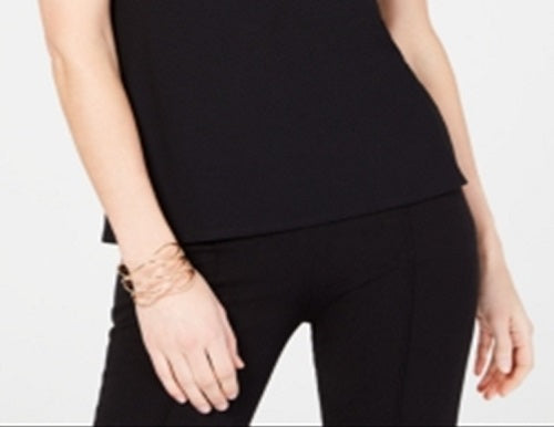INC International Concepts Top feminino Illusion com decote halter, preto, tamanho GG