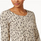 Camiseta estampada feminina JM Collection marrom tamanho M