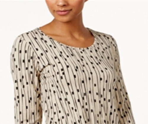 Camiseta estampada feminina JM Collection marrom tamanho M