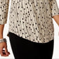 Camiseta estampada feminina JM Collection marrom tamanho M