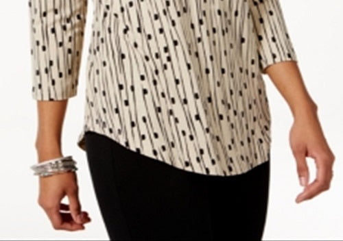 Camiseta estampada feminina JM Collection marrom tamanho M