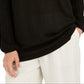 Blusa feminina com lantejoulas brilhantes da coleção JM, preta, tamanho extragrande