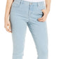Jeans feminino estilo &amp; co, com controle de barriga, slim, azul, tamanho 22x5