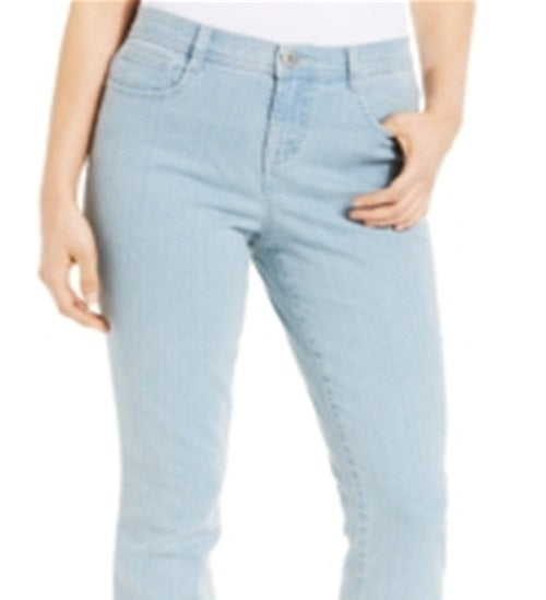 Jeans feminino estilo &amp; co, com controle de barriga, slim, azul, tamanho 22x5