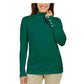 JM Collection Blusa de gola alta feminina verde tamanho grande