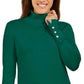 JM Collection Blusa de gola alta feminina verde tamanho grande