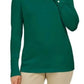 JM Collection Blusa de gola alta feminina verde tamanho grande