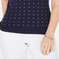Karen Scott Top Feminino de Algodão com Estrelas Azul Escuro Tamanho Pequeno P/M