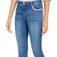 Calça jeans skinny feminina INC Iternational Concepts com acabamento em tweed e cintura alta, azul, tamanho 10
