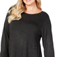 Suéter Alfani Plus Ottoman Stitch Feminino Preto Tamanho 1X