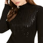 Suéter feminino com lantejoulas INC Iternational Concepts, preto, tamanho pequeno XL