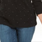 Karen Scott Top Feminino Petite com Tachas Preto Tamanho Petit M