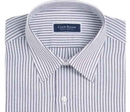 Camisa social listrada masculina Club Room Classic/Regular-Fit azul tamanho 15,5 x 34-35