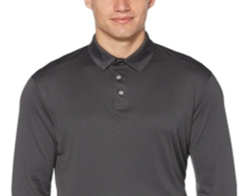 Polo de manga comprida masculino PGA Tour, preto, tamanho extragrande