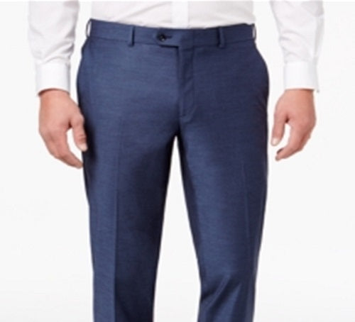 Calça social masculina Bar III resistente a rugas, slim fit, azul, tamanho 32x32