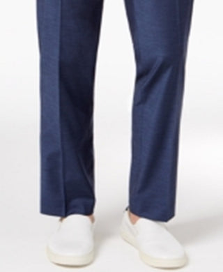 Calça social masculina Bar III resistente a rugas, slim fit, azul, tamanho 32x32