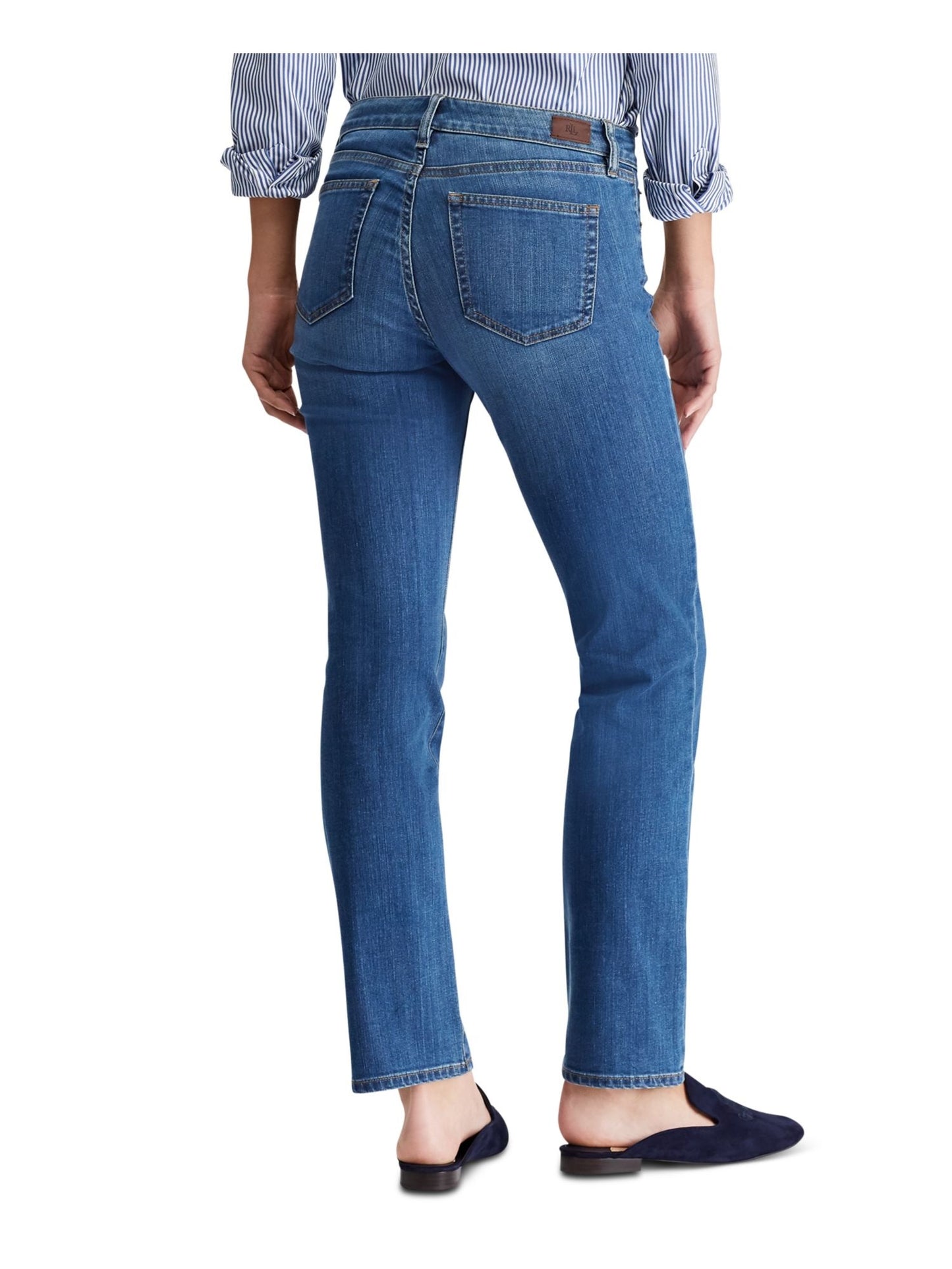 Calça Jeans Ralph Lauren Modern Straight Curvy Feminina Azul Tamanho 6 P