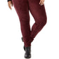 Leggings femininas de veludo cotelê plus size estilo &amp; co, roxas, tamanho 0X