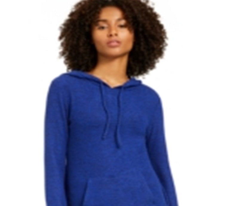 Moletom com capuz feminino Ideology Mushy-Knit azul tamanho 2XL