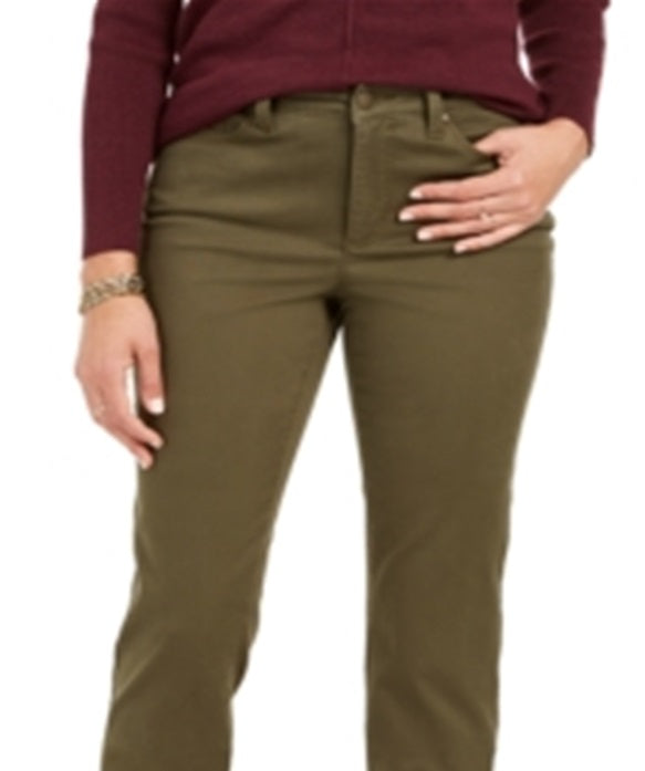 Calça jeans feminina Lexington reta, verde, tamanho 10, da Charter Club