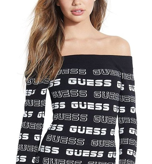 Vestido Guss Feminino Ninetta Logo Off-the-ombro Cinza Tamanho Médio