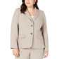 Blazer profissional feminino Nine West com dois botões, tamanho 22W, marrom