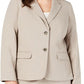 Blazer profissional feminino Nine West com dois botões, tamanho 22W, marrom