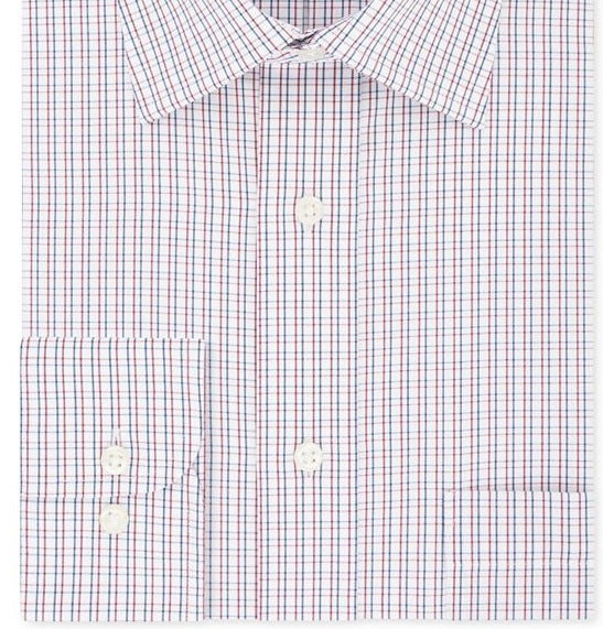 Camisa social xadrez Eagle Masculina Classic Regular Fit, sem passar a ferro, gola elástica, vermelha, tamanho GG