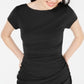 Vestido justo feminino Planet Gold franzido, preto, tamanho XX-S