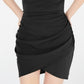 Vestido justo feminino Planet Gold franzido, preto, tamanho XX-S