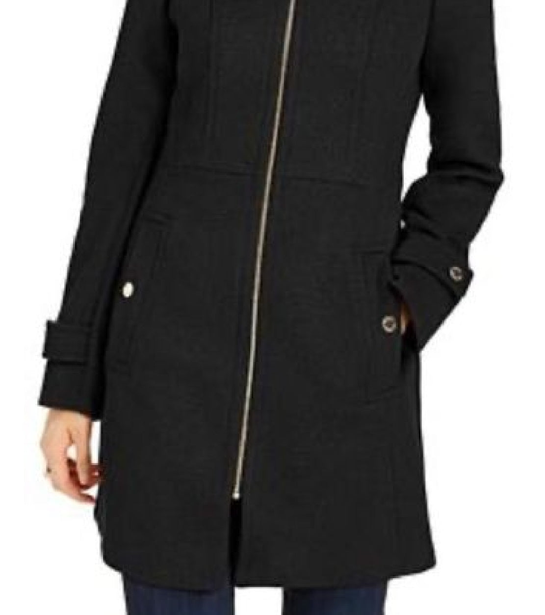 Casaco Walker com capuz Michael Kors Plus feminino, preto, tamanho 2X