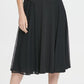 Vestido midi flare com saia de malha DKNY feminino, preto, tamanho 6