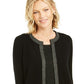 Cardigan feminino de cashmere com acabamento em lurex Charter Club, preto, tamanho extrapequeno