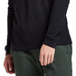 Camiseta masculina Timberland com estampa de logotipo linear e manga comprida, preta, tamanho extragrande