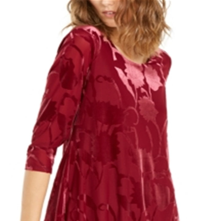 Blusa feminina Alfani com manga dolman, vermelha, tamanho médio