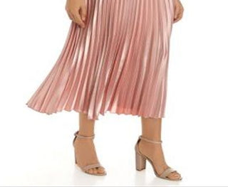 Saia plissada MIDI feminina Anne Klein rosa tamanho médio