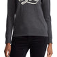Suéter Ralph Lauren Feminino com Estampa de Logo e Manga Longa, Gola Joia, Cinza, Tamanho Grande